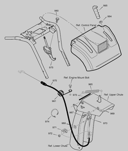 Remote Control Diagram and Parts List for 629953X54A 2005 Briggs and Stratton Snow Blower